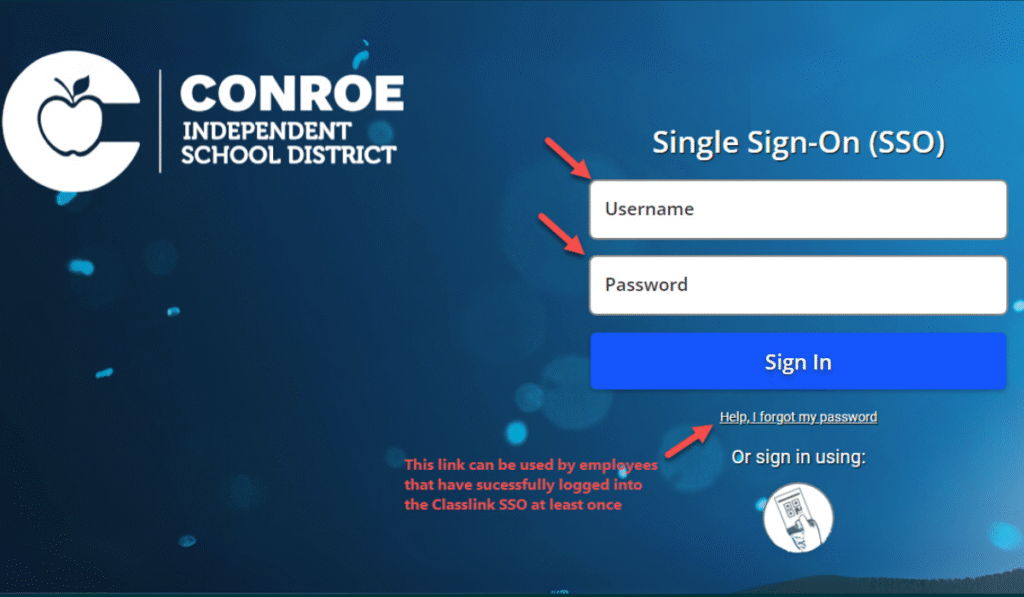 Conroe ISD SSO System Login Portal