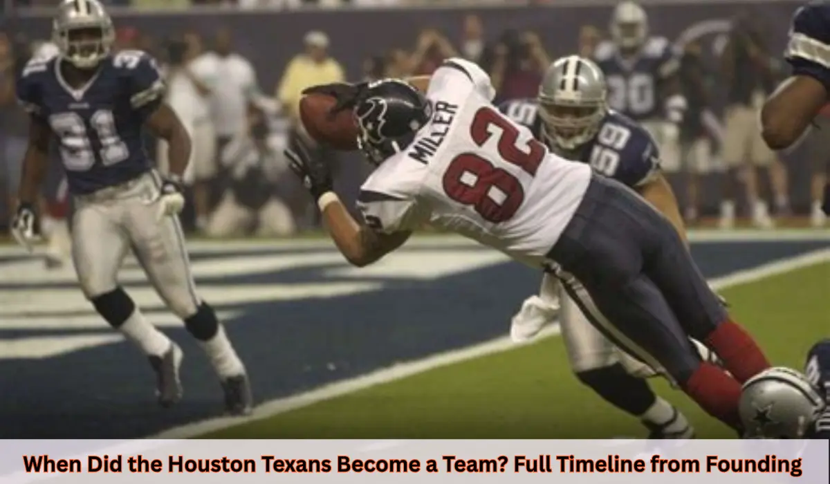 The Houston Texans became a team in 2002 — Billy Miller scores their first touchdown in franchise history during their debut NFL game against the Dallas Cowboys.
